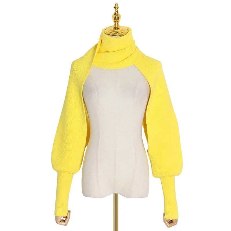 

Fashion long multi-functional sweater shawl new concave multi-color sleeve scarf