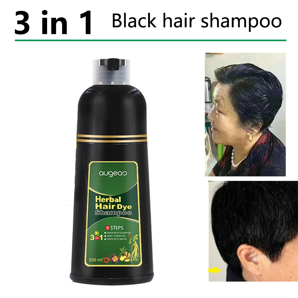 

500ml Organic Natural Fast Hair Dye Only 5 Minutes Noni Plant Essence Black Hair Color Dye Shampoo for Cover Gray White Hair