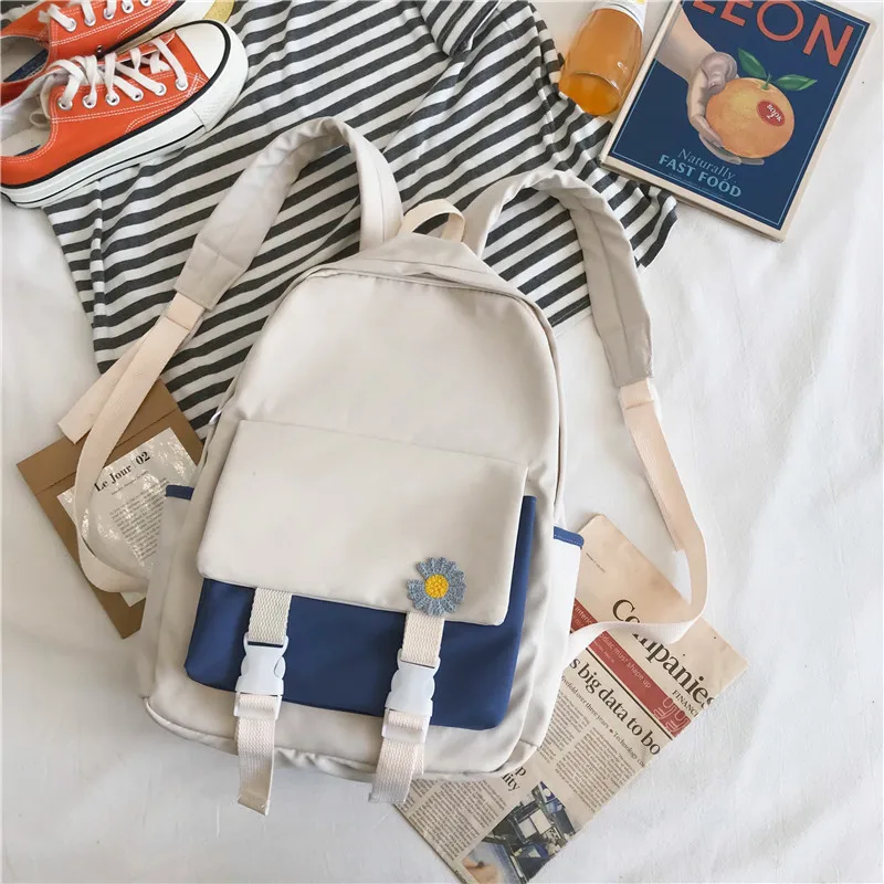 

Female Student Backpack Korean Style Classic Black Casual Backpacks for Teenage Girls Mochilas Usb Backpack Bookbag