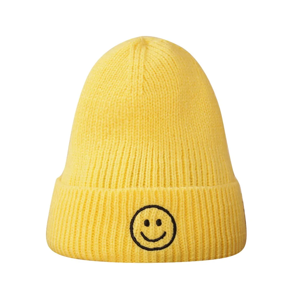 SAGACE 13 видов цветов яркие вязаные шерстяные шапки со смайликом маленькие милые