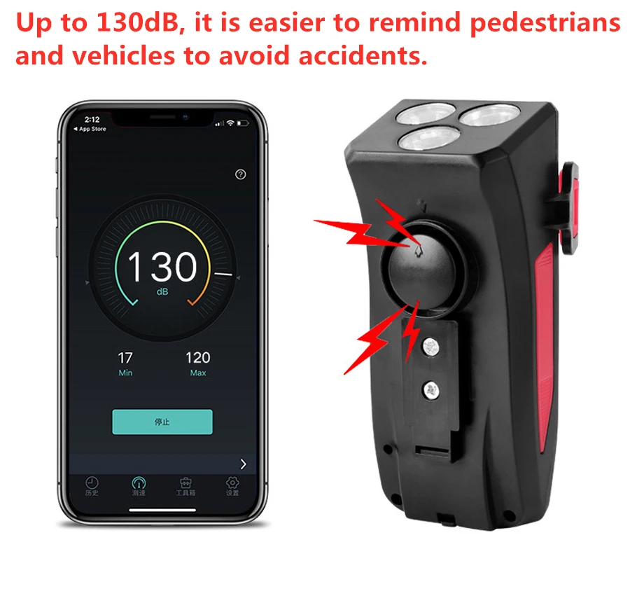 Многофункциональный 4 в 1 велосипедный светильник держатель велосипеда Рог