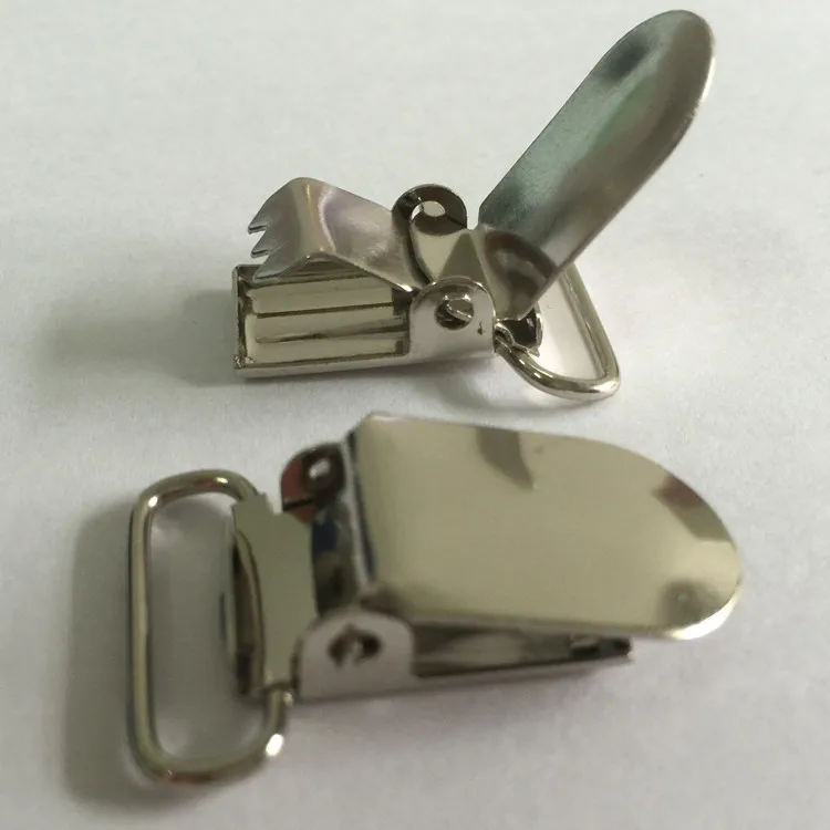 Новинка серебристые металлические зажимы 20 мм подтяжки для соски ленточные