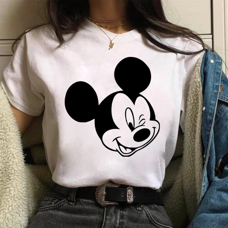 Модная футболка с изображением Микки Мауса из м/ф Дисней 9308 | Женская одежда