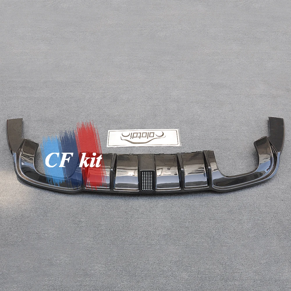 CF комплект из натурального углеродного волокна диффузор бампер с светодиодный