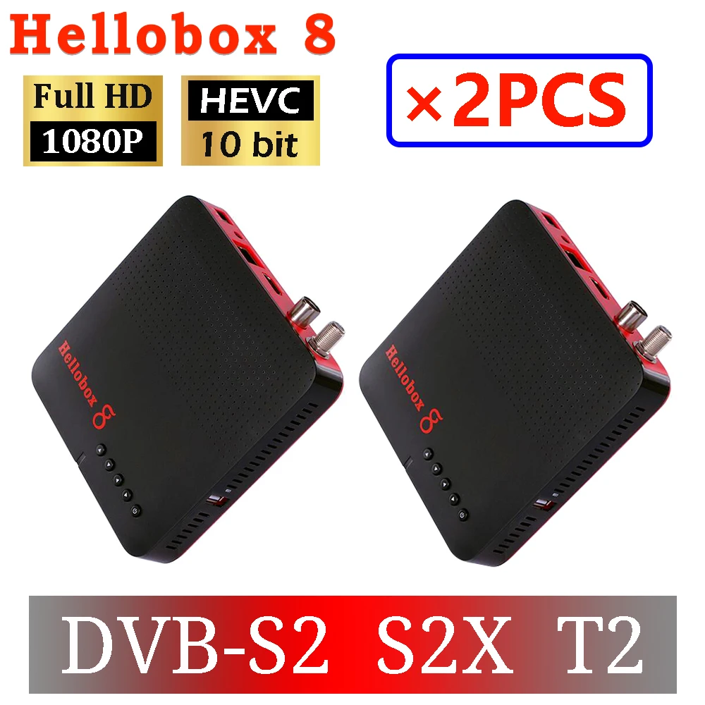 [2 шт.] H.265 HEVC ТВ приемник DVB T2 S2 S2X Hellobox 8 телеприставка Поддержка RJ45 PowerVu Biss