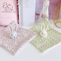 luxury pink soft baby comforter with bunny plush newborn appease security blanket ce compliance infant saliva towel for girls