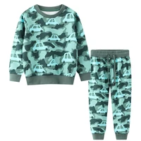 jumping meters toddler boys cyan blue clothing sets with camouflage car pattern autumn long sleeves trousers cute pants 2 8y