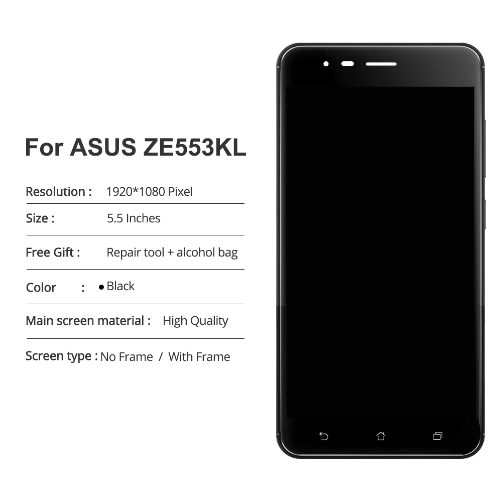 ЖК-дисплей 5 дюйма для ASUS ZenFone 3 Zoom ZE553KL сенсорный экран с дигитайзером в сборе