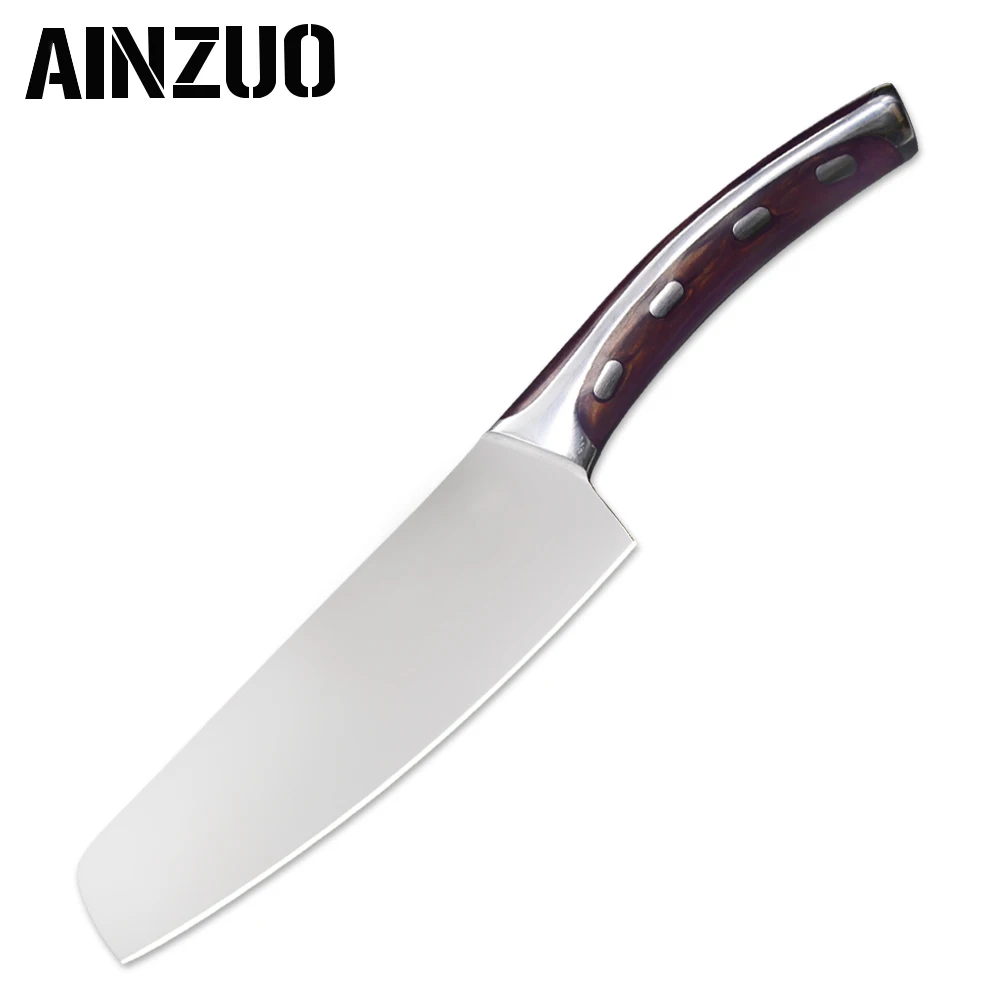 C.6 inch chef knife AINZUO 4cr14mov нож из нержавеющей стали нож-Измельчитель 5 дюймов 6 дюймов 7 дюймов разделочные принадлежности для шеф-повара набор кухонных столовых приборов - Цвет: C.6 inch chef knife