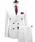 Белые мужские костюмы из 2 предметов, двубортный пиджак Terno для жениха, Masculino, розовый приталенный мужской свадебный костюм, блейзер, смокинг (пиджак + штаны)
