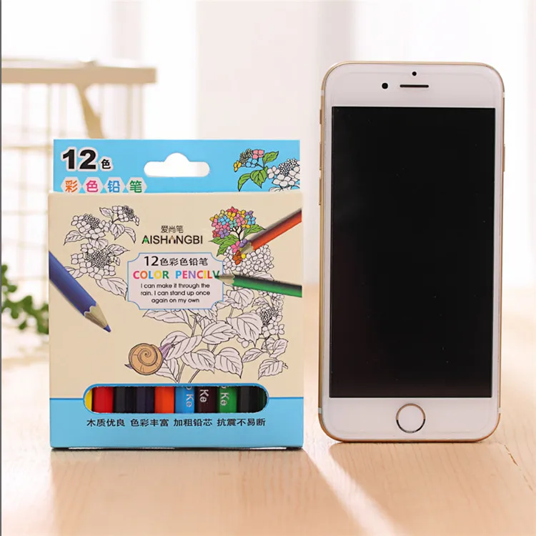 12 цветов маленькая ручка карандаш для рисования строительный из дерева HB