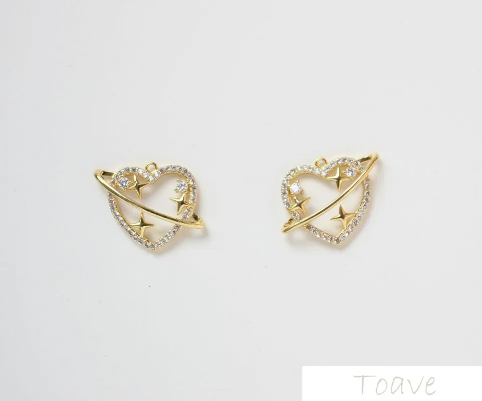 18K true gold инкрустированный бриллиантами розовый подвесной кулон в форме сердца