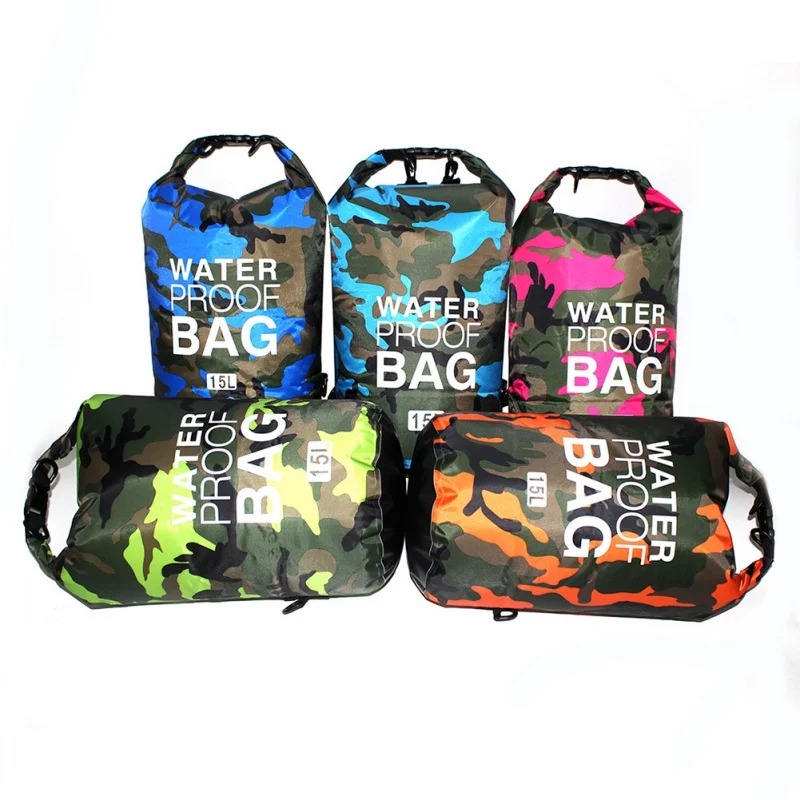 

Portable Rafting Diving Dry Bag Sack 2/5/10/15/20/30L Outdoor Camouflage Waterproof PVC Swimming Bags for River Trekking