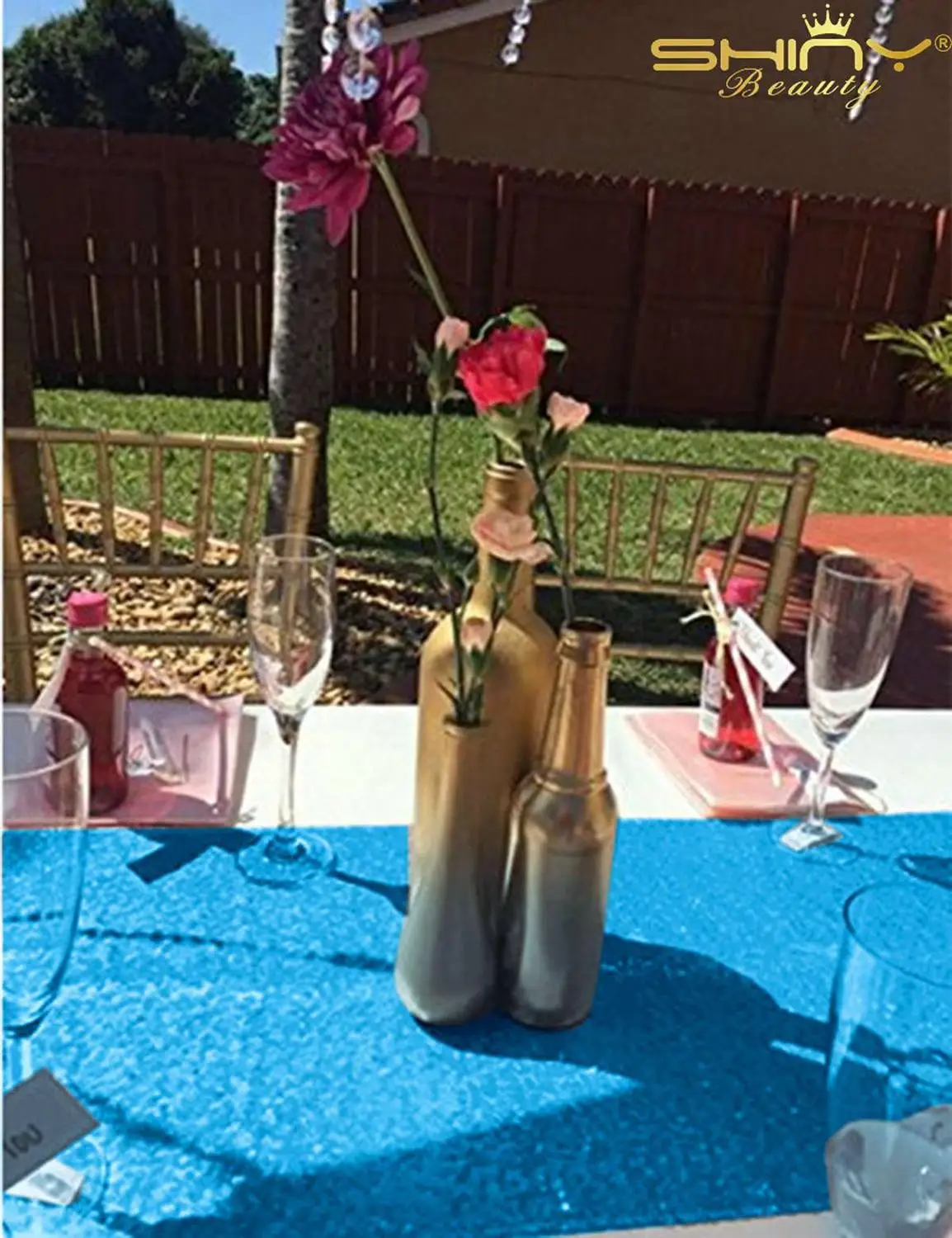 2 пары в упаковке с пайетками Настольная дорожка 12x108 дюймов бирюзовые блестящие s