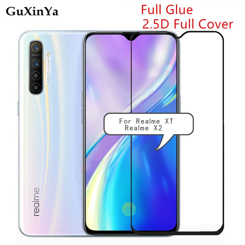 Защитное стекло Realme XT закаленное с полным покрытием для OPPO | Мобильные телефоны и