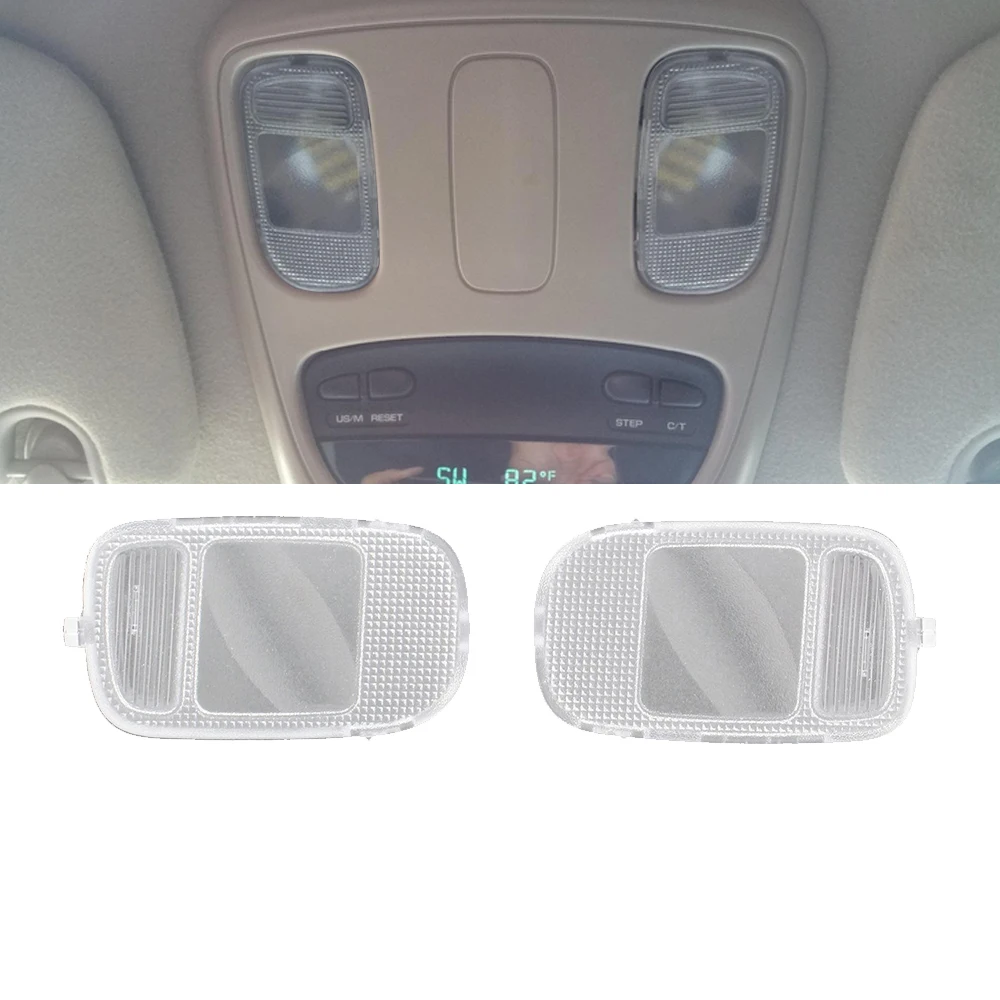 

LH RH For 2002-2010 Dodge Ram Overhead Dome Console Reading Light Lamp Lens Set