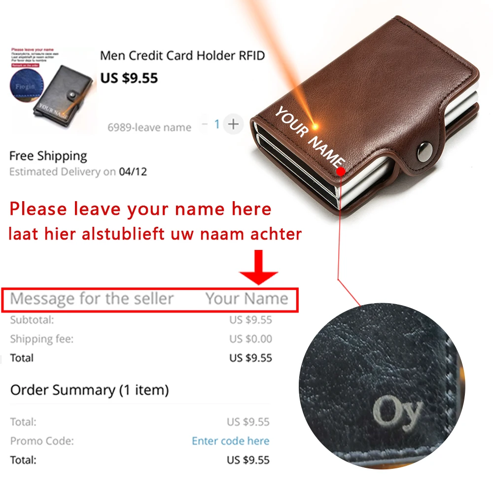 Деловой мужской карт Холдер кошелек кредитный держатель для мужчин Id Rifd