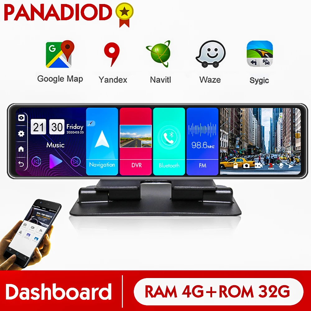 4 Гб + 32 ГБ Android автомобильный Зеркало заднего вида авто Регистраторы 12 дюймов FHD GPS