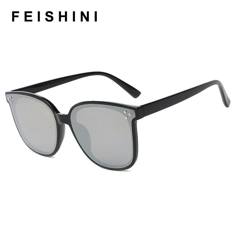 Женские и мужские солнцезащитные очки FEISHINI квадратные в стиле ретро с