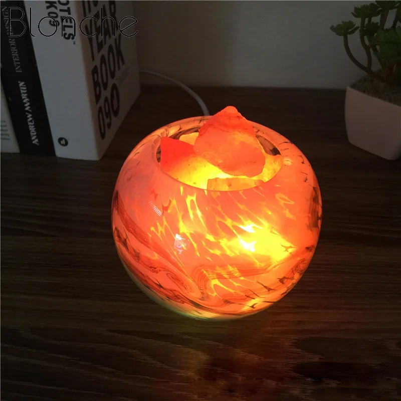 Круглая Лавовая Светодиодная лампа Blonche настольная из гималайских кристаллов с