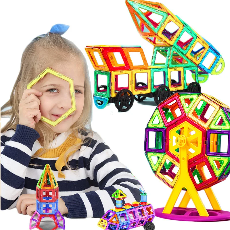 30-168pcs Big Size Magnetic Designer Construction Set Model Building Block For Children Intelligent Educational Toys | Игрушки и хобби