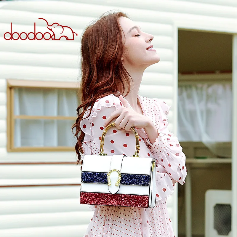 DOODOO сумка женская 2020 Новый стиль корейский Ins блестящая через плечо квадратный