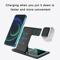 15w 3 in 1 qi wireless charger stand for iphone 12 11 xs xr x 8 airpods pro charging dock station for apple watch iwatch 6 5 4 3