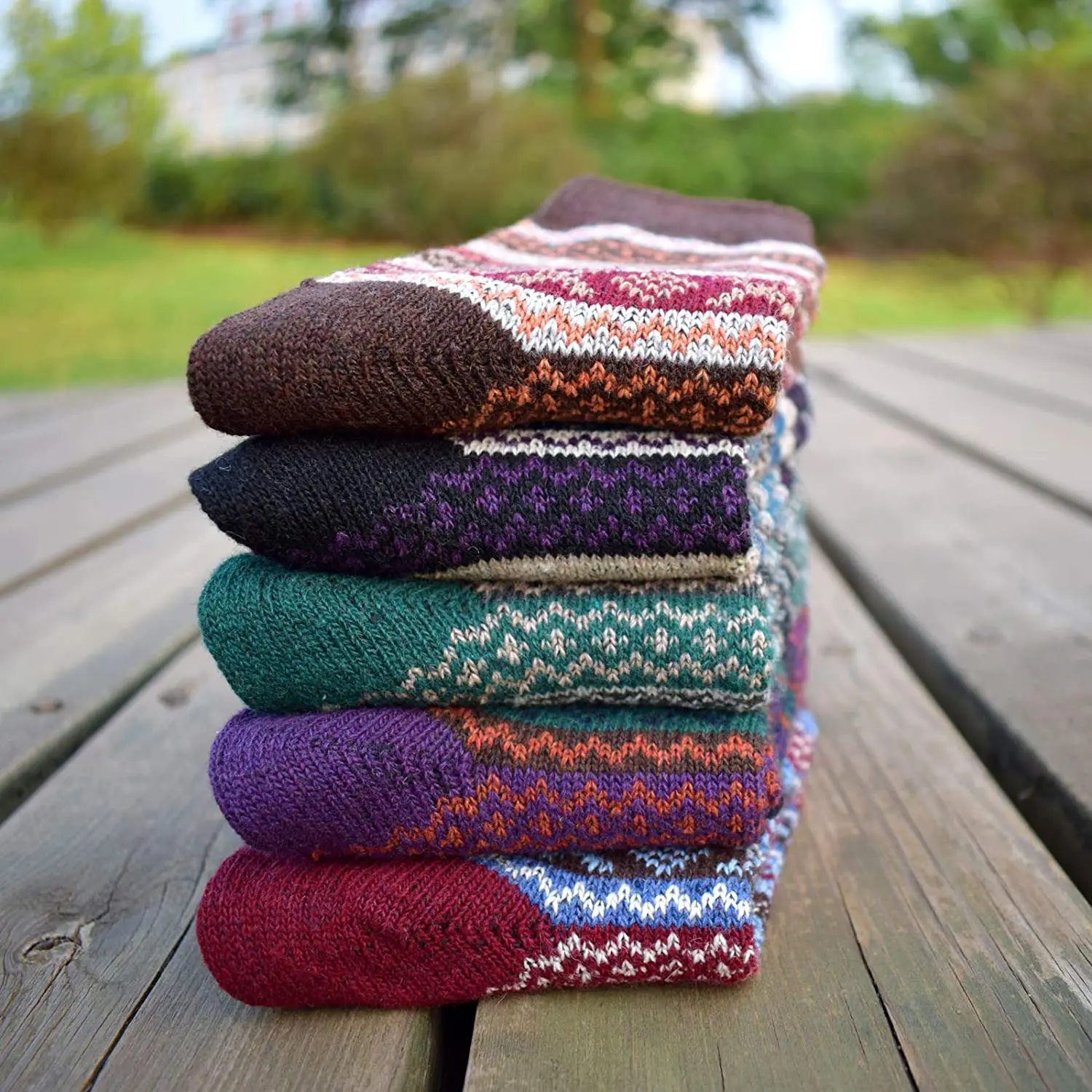 Women Winter Socks Colorful Warm Thick Soft Wool Socks Soft Cozy Hiking Mid Tube Knit Crew Socks Size 35-40