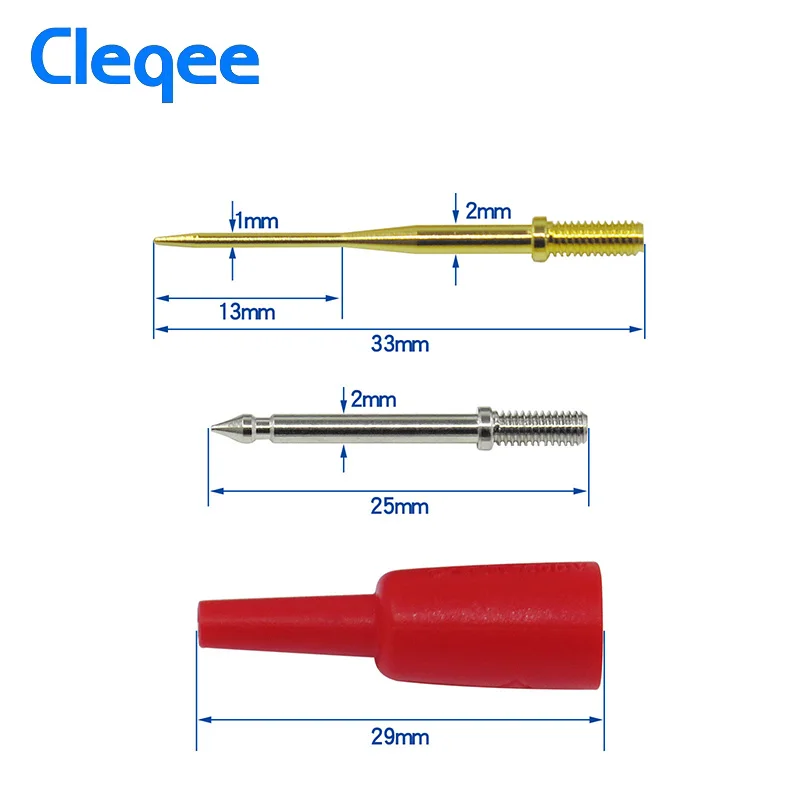Набор сменных тестовых игл Cleqee P8003.1 8 шт. 1 мм позолоченные острые и 2 стандартные