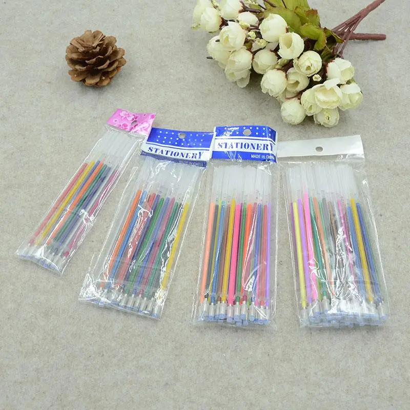 

48PCS/Set Painting Colorful Gel Pen Stationery Refills Gel Pen Fluorescence Markers Glitter Multicolor Craft School Supplies