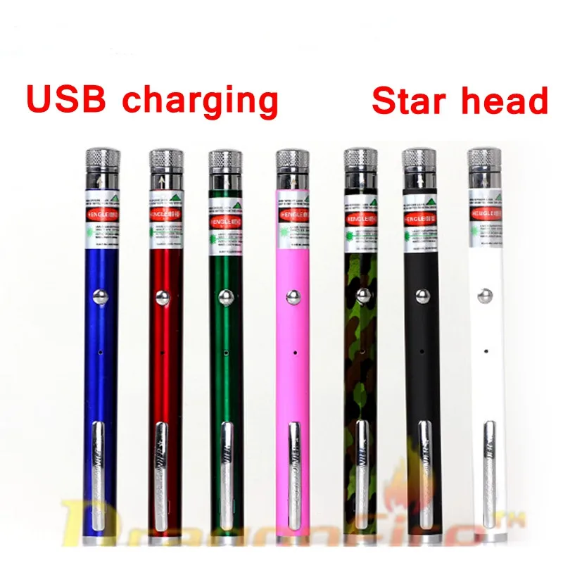 Зеленая лазерная ручка USB зарядка 5 мВт одноточечный/звездный узор 2019 новый стиль