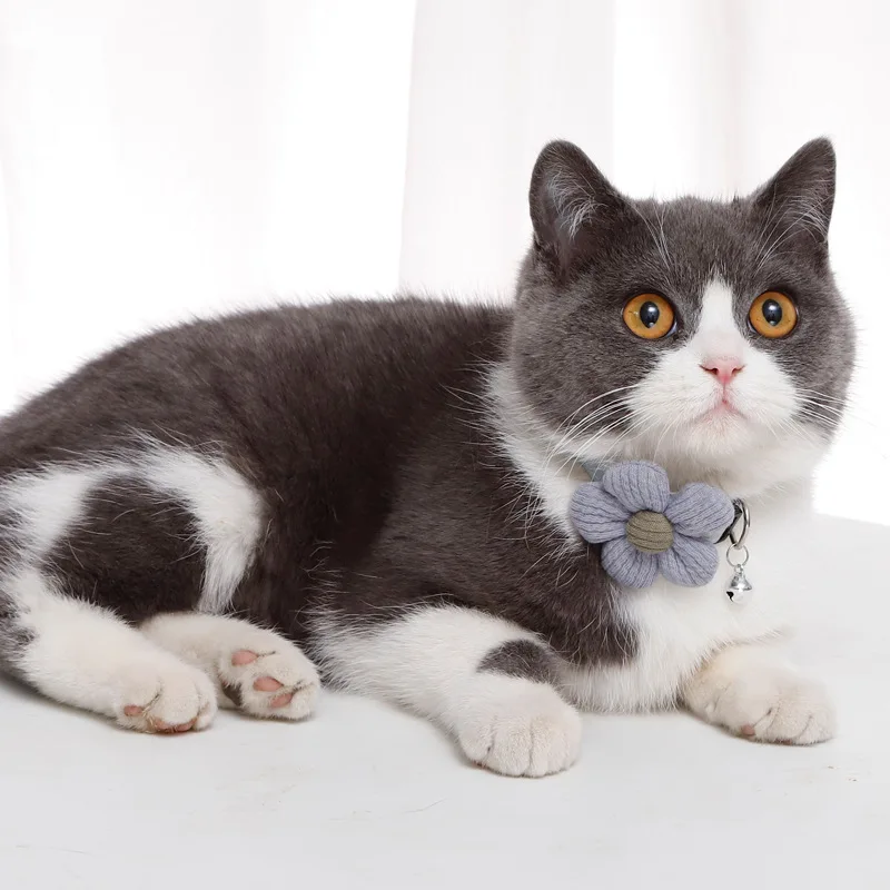 Ошейники для домашних животных ожерелье кошек милый 3D цветок колокольчик