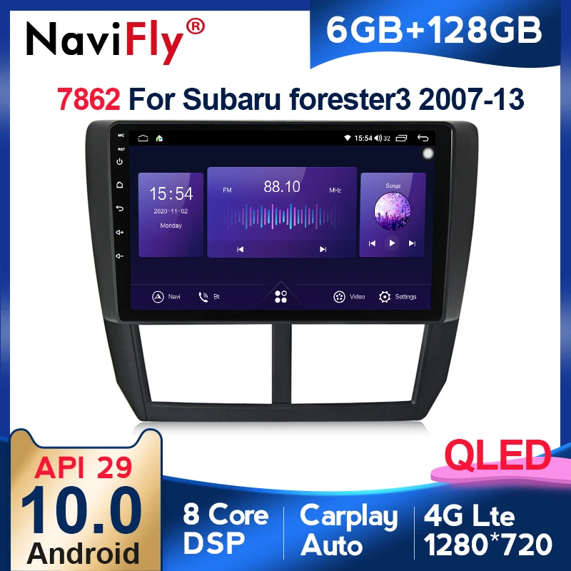 6G + 128G QLED 4G Carplay Android 10 автомобильный Радио GPS мультимедийный плеер Авто для Subaru