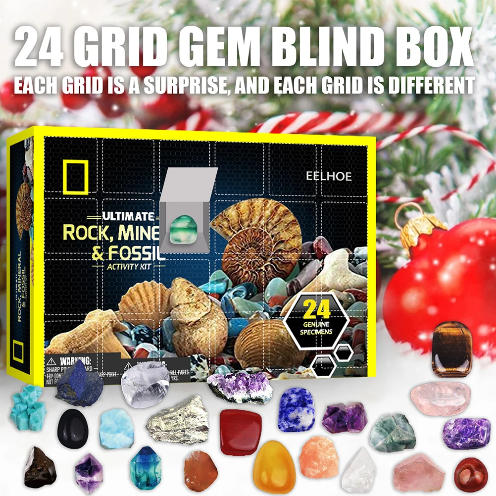 

Mega Fossil Dig Kit Christmas Advent Calendar Mineral Gift Box Funny Festive Early Childhood Education Toys New High Quality