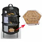 Сетка для барбекю из нержавеющей стали, шестигранная коробочка для курения, генератор холодного дыма для использования на открытом воздухе, для медленного запекания, аксессуары для курения