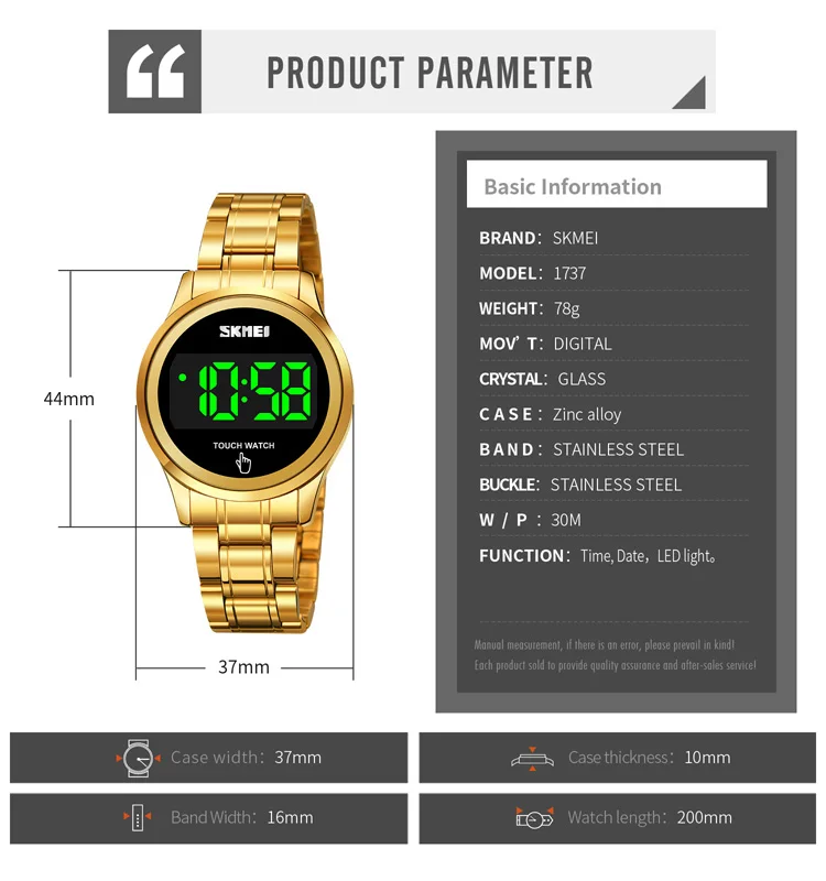 

SKMEI LED Display Men Digital Wrist Watches 2021 New Brand Luxury Stainless Steel Waterproof Women Clock Relogio Masculino 1737