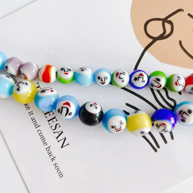

Simple Multicolor Faceless Male Spherical Glass Beaded Necklace Bracelet Earring Material Accessories