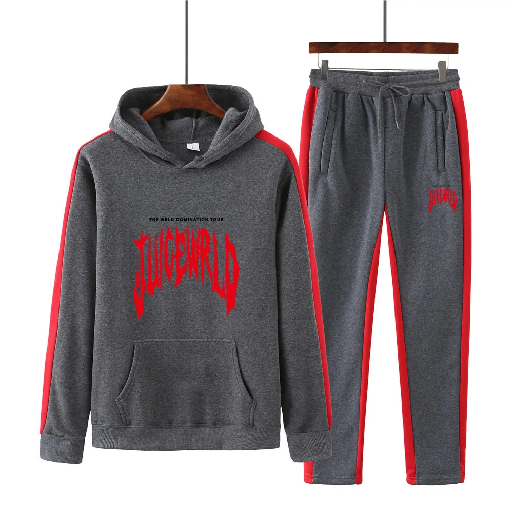 

Juice WRLD Hoodies New Men Women Fashion Stripes Sweatshirts Hoodie Set Harajuku Hip Hop Casual Hoodie Pullovers Sportswear Suit