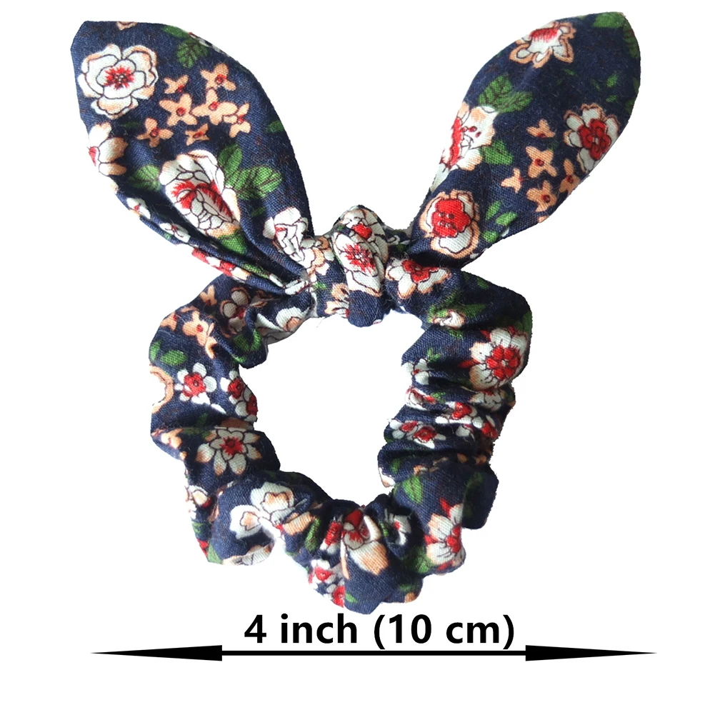 

Korean Polka Solid Rabbit Ears Scrunchies 1PC Elastic Hair Band Ponytail Holder Hair Accessories Knotted Bow Hair Rope