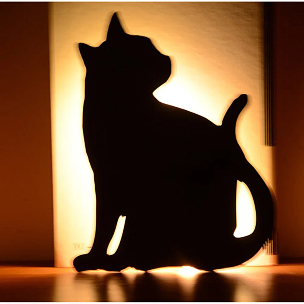 NEWKBO креативный простой зеркальный декоративный светильник с кошкой 3D