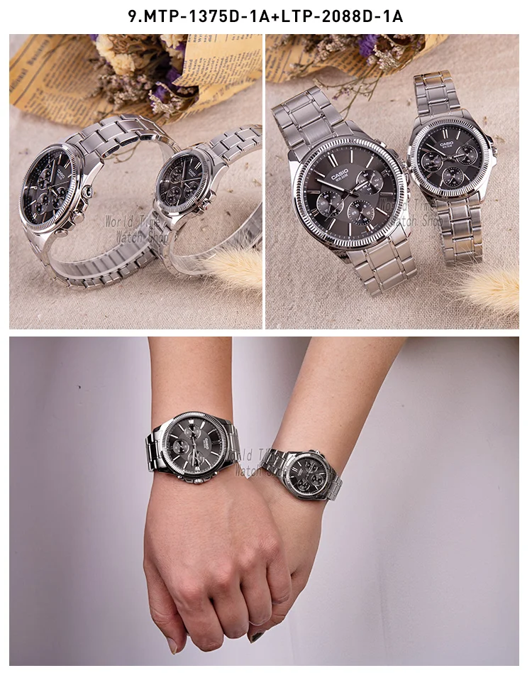 Мужские часы Casio Мужские часы Set Top Brand Роскошные женские часы Кварцевые наручные часы Спортивные мужские часы Водонепроницаемые женские часы Luminous Pair Design Model relogio feminino masculino reloj hombre