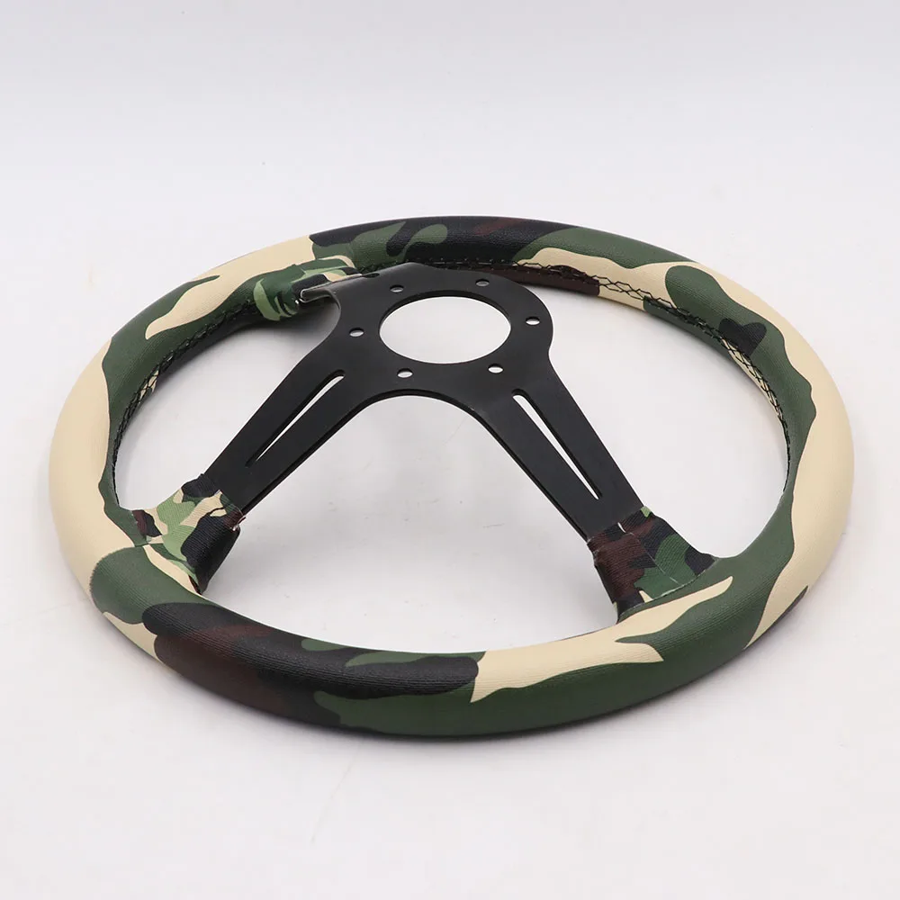 Серебристый/синий/черный ND 14 дюймов Камуфляж ПВХ кожаный руль глубокое блюдо