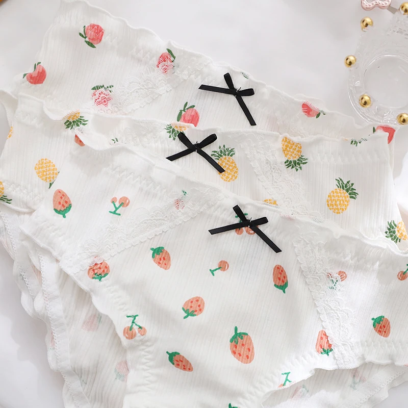 Japanese Antibacterial pure cotton Seamless Panties women Mid-Rise fashion Fresh sweet underwear N378 | Женская одежда