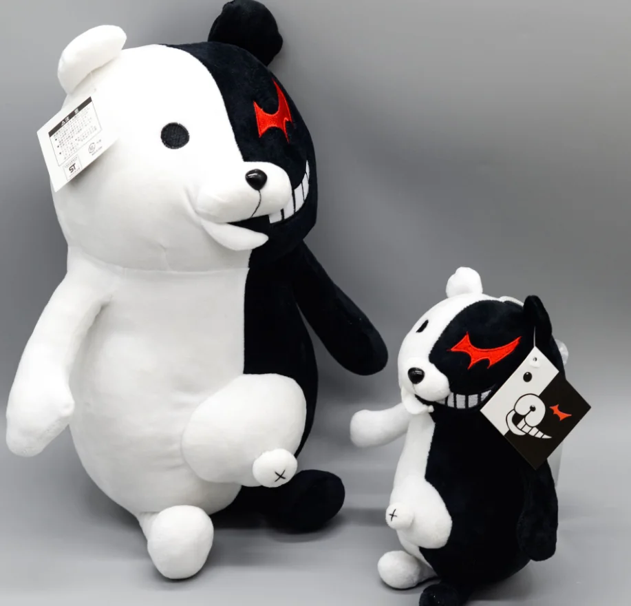 Плюшевый черный и белый медведь monokuma плюшевые игрушки данганронпа мономедведь