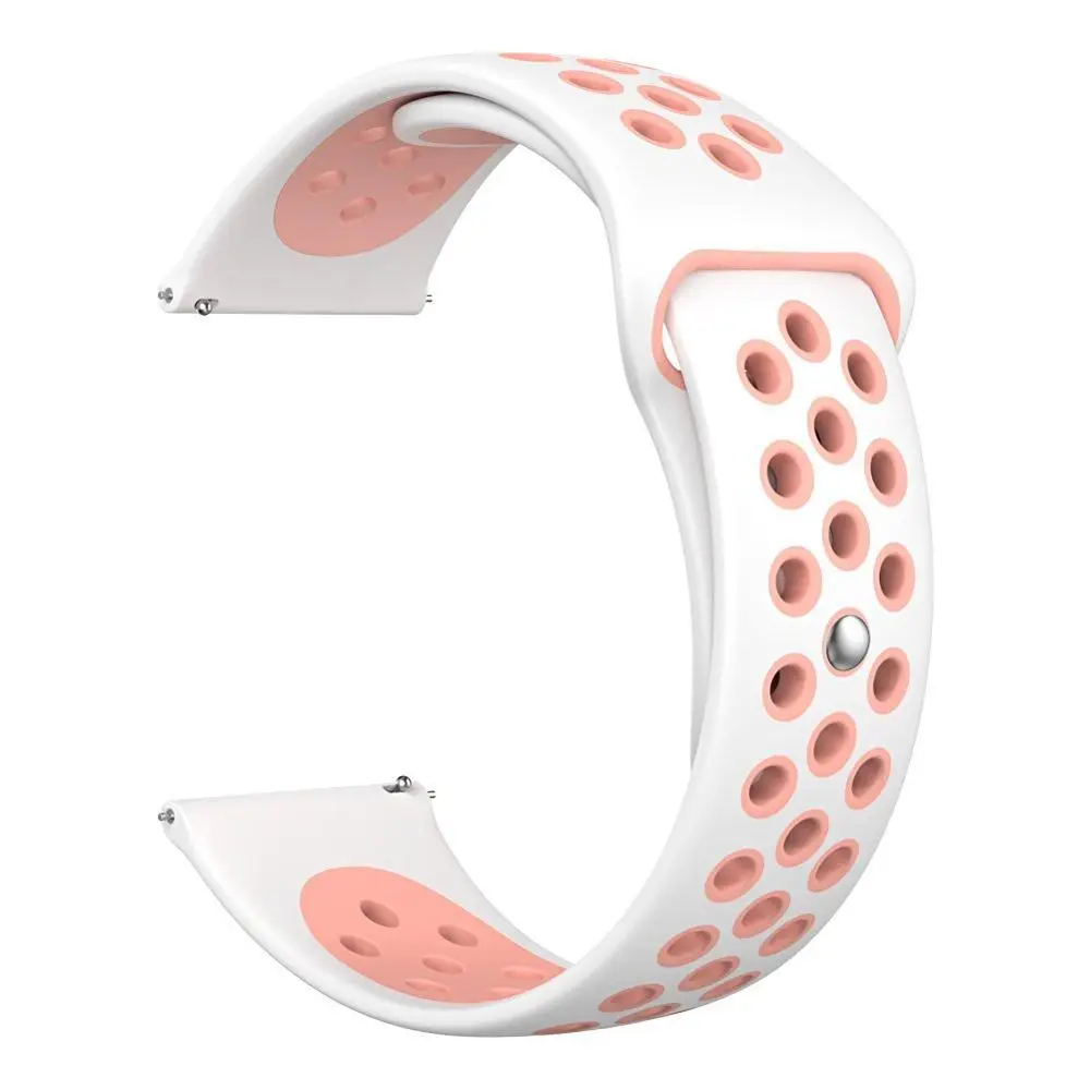 White Pink 23 мм силиконовый ремешок для часов, ремешки для Fitbit Versa, дышащие сменные, легко подходят, ремешки для Fitbit Versa, Смарт-часы - Цвет ремешка: White Pink
