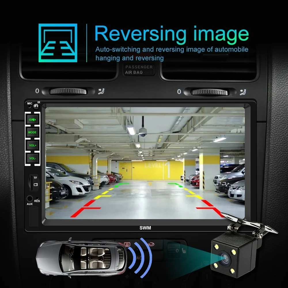 Автомагнитола 2 Din 7 ''HD сенсорный экран стерео радио Bluetooth MP5 плеер с Mirror