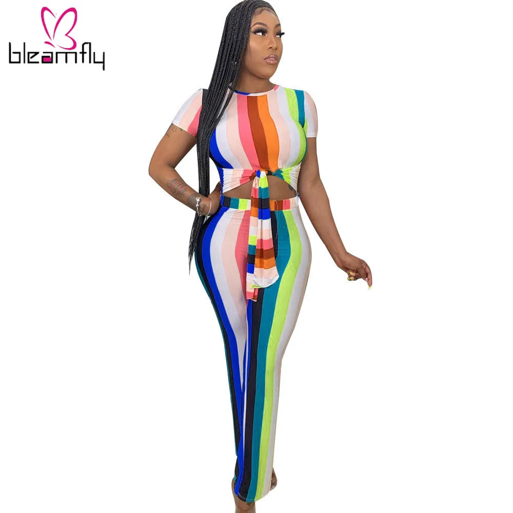 Новинка женский сексуальный комбинезон в разноцветную полоску с рисунком