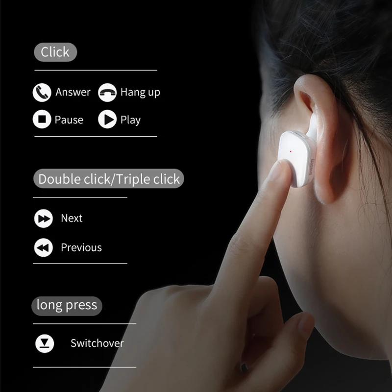 Baseus W02 TWS Bluetooth наушники беспроводные наушники с микрофоном интеллектуальное сенсорное управление hands-free Auriculares для телефона