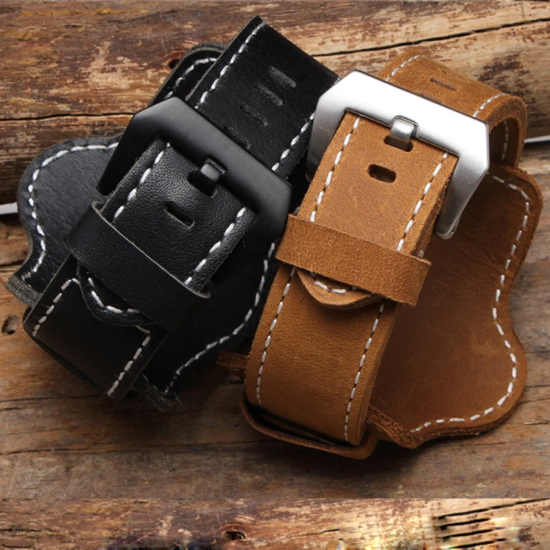 Fashion Sport Watchband High Quality Genuine Leather Watch Strap Band 20mm 22mm 24mm 26mm for Watch Accessories Wristband