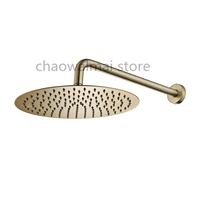 round brushed golden rainfall shower head bathroom 81012 ultrathin style top shower head with wall mounted shower arm